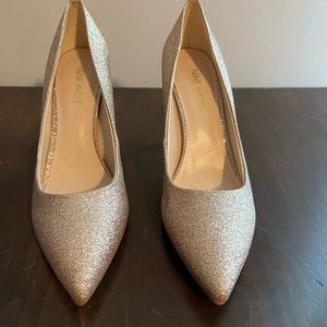 Nine West Gold Glitter Heels